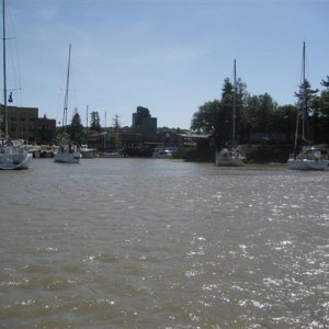 Boats maneuvering at Petaluma