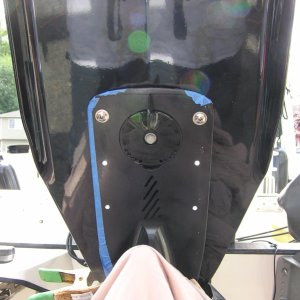 Drilled rear holes from the top; so much easier.  Used these to hold and drilled out the other eight holes.