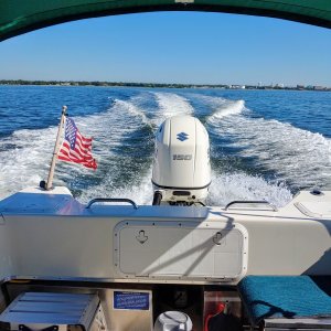 C-Dory 2007  Motor 2019 Suzuki.  Would not have anything else.  Honda did not perform as well.