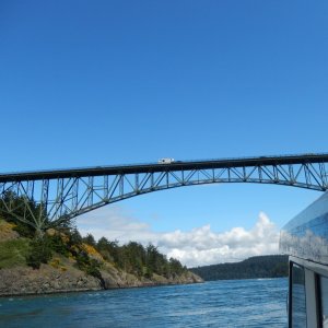 See-Saw heading toward the Deception Pass Bridge and safe harbor