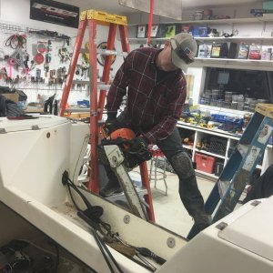 Transom Core Removal