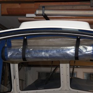 This is how the original panel rolled up and hung.  It was difficult to get a tight roll.