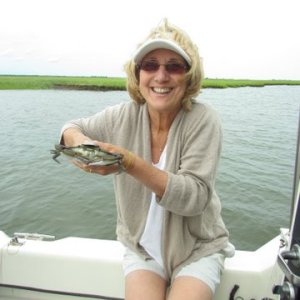 She just caught her first blue claw crab. 6/5/2011