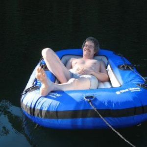 chillin' in the dinghy, Turtle Bay, Barkley Sound