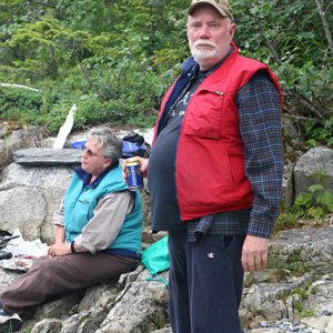 Life is good! Denny and his wife Signe relaxing on the beach.