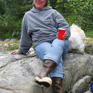 Caroline enjoys a toddy.