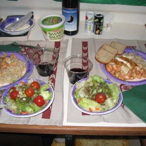 Mmmm Halibut and BC prawns in Port Townsend on Raven Dancer life just can\'t get better !