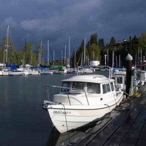 20060413 - 10 Cathlamet C-Dory Gathering - Northwest Morning - Sun & Dark Clouds