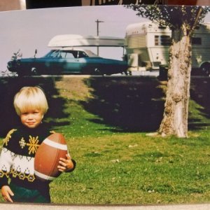 Rob Jr 1975. I was 4, the car my parents bought brand new in 1968. The original SUV. A Chevy Impala Convertible with factory disc brakes, AC, power top, Turbo 400, and 12 bolt posi. They gave me the car in 1989.
