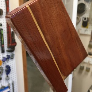 Hinge wood supports made from an old teak deck chair.