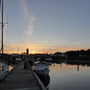 Sundown at Comox visitor dock