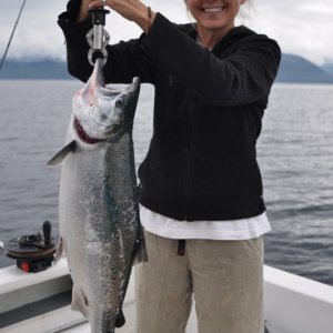 Cindy and a nice Coho