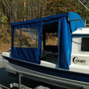 Zippered doors port and starboard