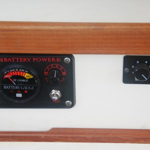 Sea Angel's Battery Power Meter - 1

The 4 position switch allows me to test the existing 3 batteries and to add a 2nd house battery that can also be tested (in the future). The tester is disconnected until the spring loaded 'test' switch is pushed down.

The 4 conducter harness is run behind the head, following the existing harness bundle to the stern, directly (fused) to each battery.