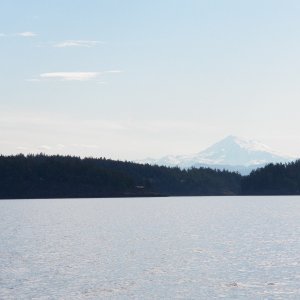 The view of Mt. Baker when heading back on Sunday.
