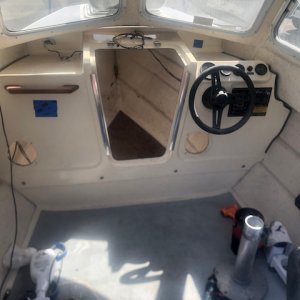 Front bulkhead back in place. Decided to upgrade the radio and speakers as well as add a USB port.