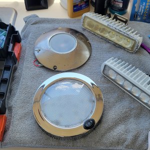 Dual white/red cabin lights to replace the original white Lumasea lights.