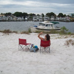 Destin,FL - harbor - watching the constant boat parade