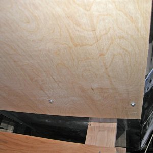 Looking under boat towards the stern