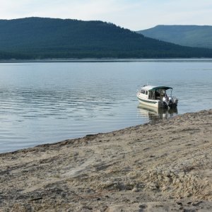 Anchored close to beach