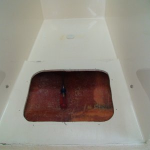 Astern of the porta pot area.