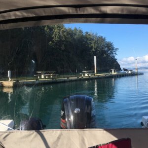 Leaving the Bowman Bay dock to check out another spot