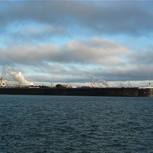 Indian Harbor tied up for day because of low water or loaded to deep