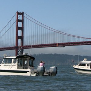 Discovery and Dora-Jean at the bridge