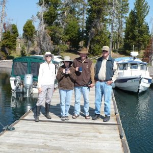 Laura (Grace), Jolee & Jay(Hunky Dory), Yellowstone John (Far West II). Eagle Bay.