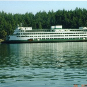 28 May 2005: WA State Ferry passing Blakely Island.