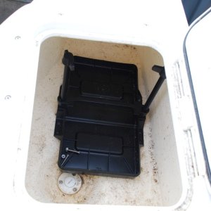 Group 27 battery tray, looking aft