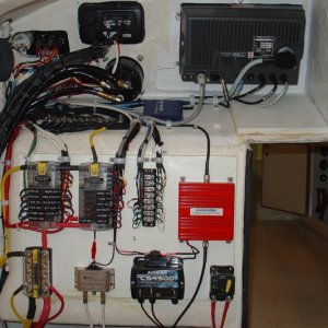 Finished electrical wiring behind main console