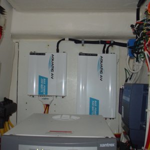 Separate stereo and sub-woofer amplifiers.