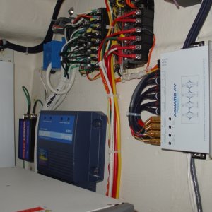Stereo equalizer.  Factory charger used for engine batteries only.