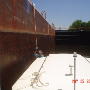 Kay on the stern line