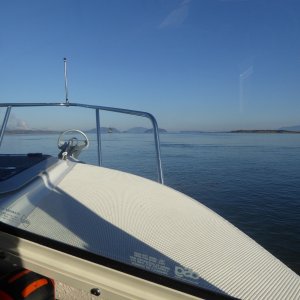 The fog cleared quickly. Heading up the cut just after 9 AM.