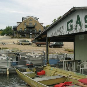 2001 spring floods lapped 2nd step of motel building in background.