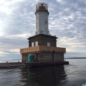 Light house on Keweena Bay as we entered Passage Canal to cut across the Keweena Penninsula