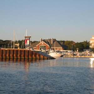 Approaching the Yacht Haven Marina in the Ludington Harbor. This marina is a super place to stay.