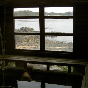 soaking in white sulfur springs, chichagof island