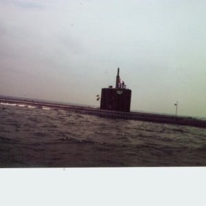 This submarine was the 'Tail-End Charlie' to the OP_SAIL 2000 Parade. We helped with the security boundry.