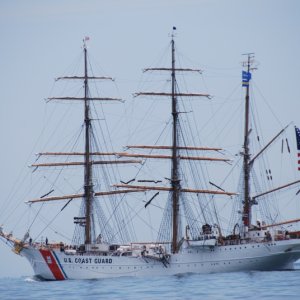 USCG Cutter EADEL heading north, enroute to Baltimore, MD to join other 'tall ships' from OPSAIL 2012, Norfolk, VA..