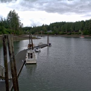 A steep walk up the ramp at minus 3. Chek out the height of the pilings and compare to high tide a few photos later.