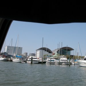 (Sea Angel) Hampton, VA.   Air & Space Museum, the building with the curved roof lines.