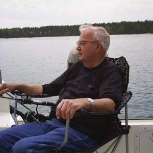 Father in law Bill enjoys his trip to lake Martin and first time on C-Pearl
