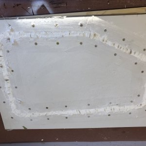 Epoxy is poured and curing.