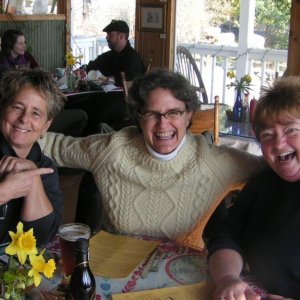 (Pat Anderson) mat, Kas & Patty - having a good time at the Kingfisher Restaurant, West Sound