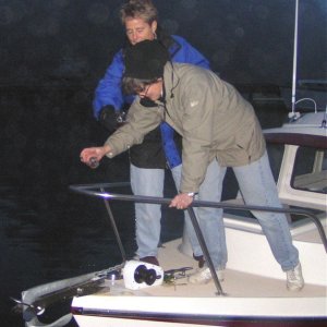 (Pat Anderson) We appease the gods by pouring wine and beer and stuff over the bow!