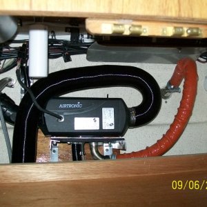 The Espar D2 diesel furnace installed