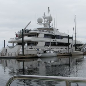 176' yacht at Port McNeil